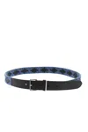 Dsquared2 Black Blue Textured Belt In Multi