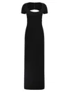 Dsquared2 Fitted Long Dress Round Neckline In Black