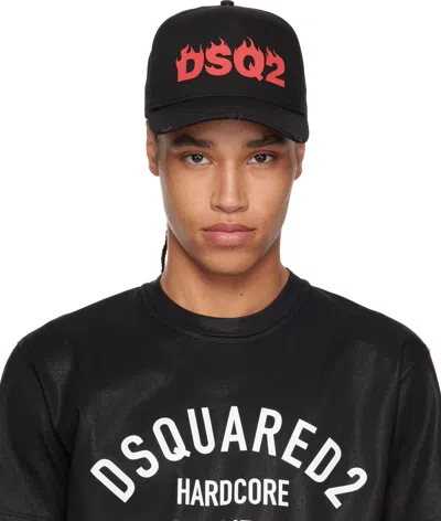 Dsquared2 Black 'born In Canada' Baseball Cap In Nero