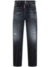 Dsquared2 Straight-leg Jeans With Distressed Accents In Black
