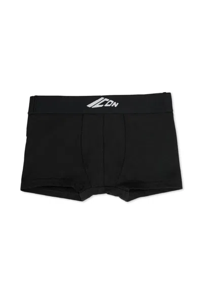 DSQUARED2 BLACK BOXER SHORTS FOR BOY WITH LOGO