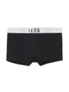 DSQUARED2 BLACK BOXER WITH WHITE LOGO BAND