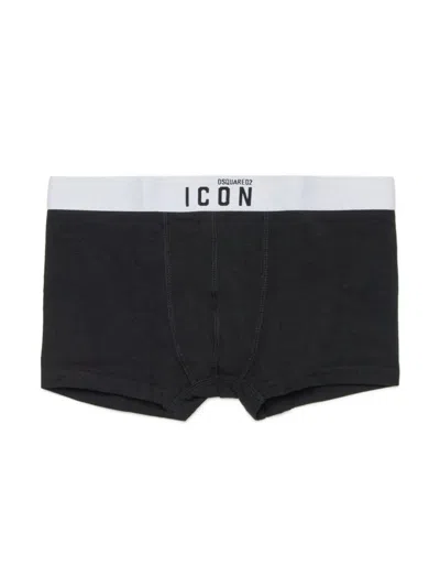 Dsquared2 Kids' Black Boxer With White Logo Band