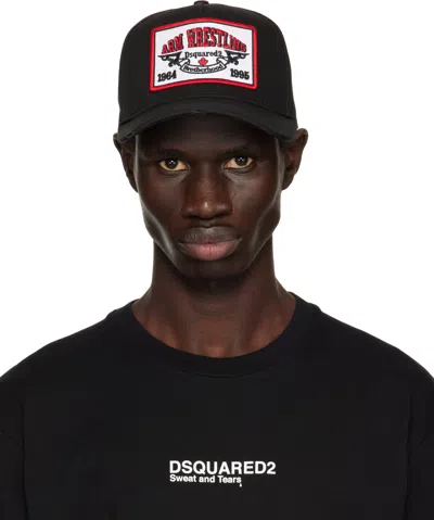 Dsquared2 Black Boxeur Baseball Cap In Nero