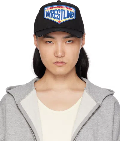 Dsquared2 Black Boxeur Baseball Cap In Nero