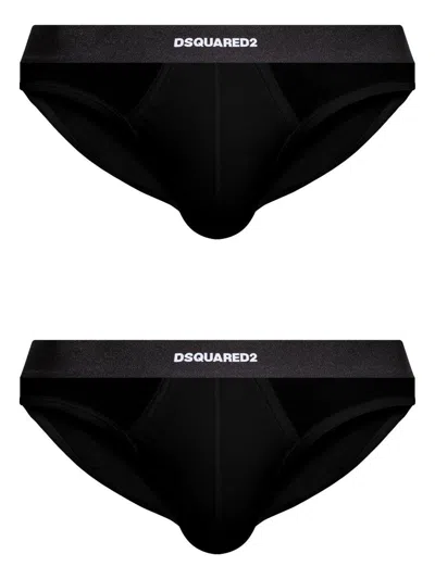 Dsquared2 Black Briefs With White Logo