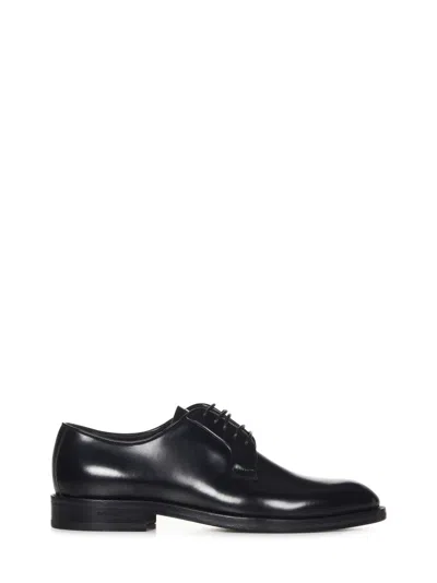 Dsquared2 Black Brushed Calf Leather 5-hole Derby Shoes