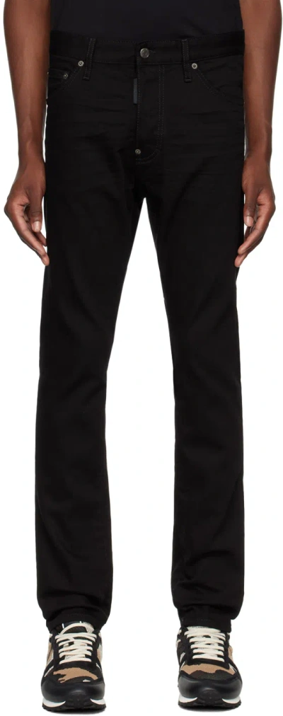 Dsquared2 Cotton Cargo Trouser With Logo Patch In Black