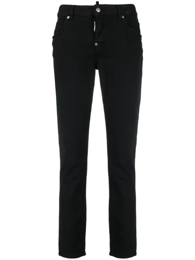 Dsquared2 Black Bull Cropped Jeans