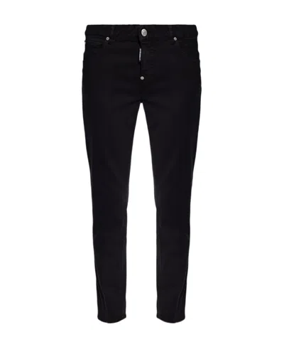 Dsquared2 Black Bull Cropped Jeans