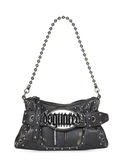 Dsquared2 Black Calf Leather Clutch