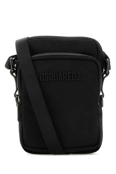 DSQUARED2 DSQUARED2 BLACK CANVAS URBAN CROSSBODY BAG