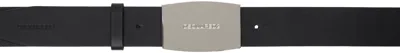 Dsquared2 Black City Nights Plaque Belt In Black+palladium