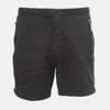Dsquared2 Black Coated Cotton Drawstring Shorts In Gray