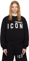 Dsquared2 Icon-print Crew Neck Sweatshirt In 900 Black