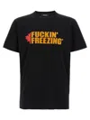 Dsquared2 Black Crewneck T-shirt With Print On The Front And Logo Lettering On The Rear In Black