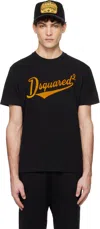 Dsquared2 Black T-shirt With Logo Print On The Front In 900 Black