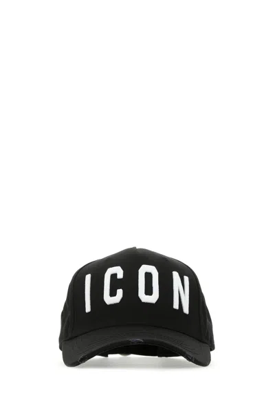 Dsquared2 Black Cotton Baseball Cap