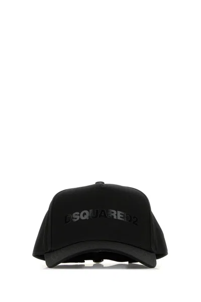 DSQUARED2 BLACK COTTON BASEBALL CAP