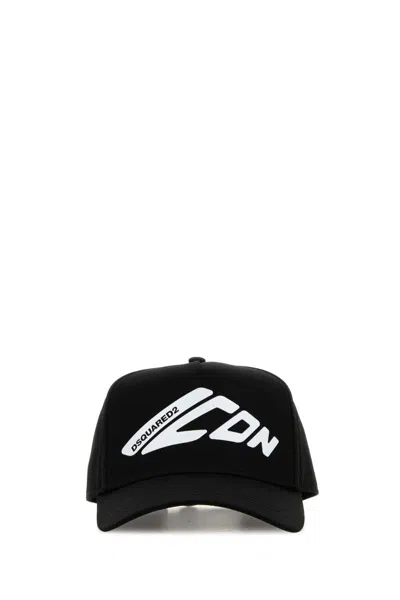Dsquared2 Black Cotton Baseball Cap