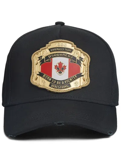 Dsquared2 Black Cotton Baseball Hat