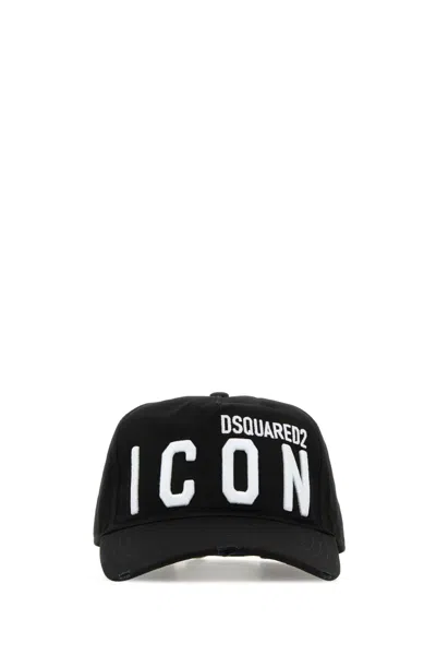 Dsquared2 Black Cotton Be Icon Baseball Cap