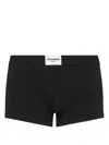 Dsquared2 Black Cotton Boxer Shorts With Logo In Black