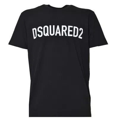 DSQUARED2 DSQUARED2 BLACK COTTON COOL T-SHIRT WITH LOGO PRINT