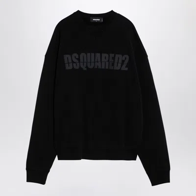 DSQUARED2 DSQUARED2 BLACK COTTON CREW NECK SWEATSHIRT WITH LOGO