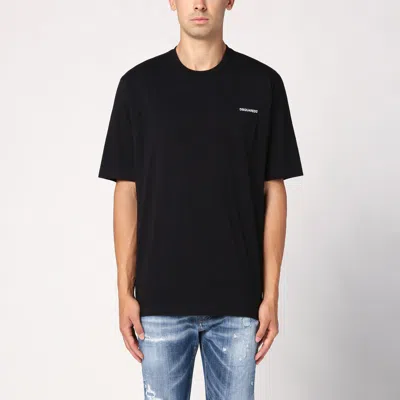 Dsquared2 Black Cotton Crew-neck T-shirt In Black 1