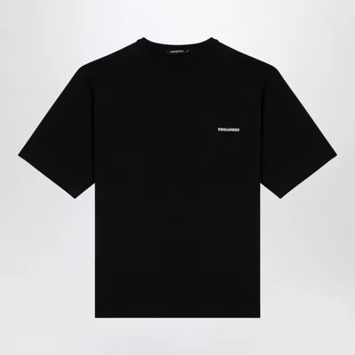 Dsquared2 Black Cotton Crew-neck T-shirt Men