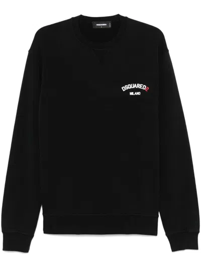 Dsquared2 Cool Fit Milano Crewneck Sweatshirt In Black