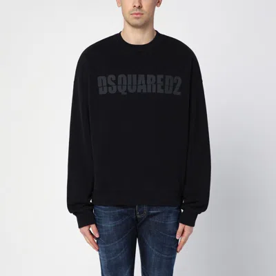 Dsquared2 Black Cotton Crewneck Sweatshirt With Logo