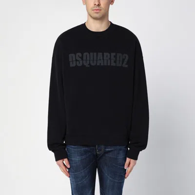 Dsquared2 Black Cotton Crew-neck Sweatshirt With Logo