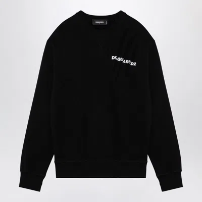 Dsquared2 Black Cotton Crewneck Sweatshirt With Logo