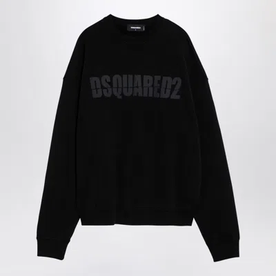 Dsquared2 Black Cotton Crewneck Sweatshirt With Logo Men