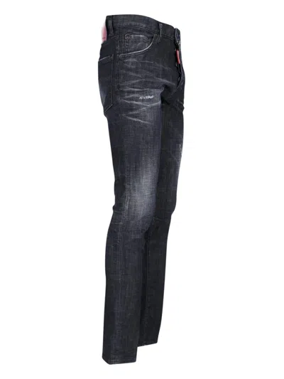 Dsquared2 Black Cotton Denim Jeans