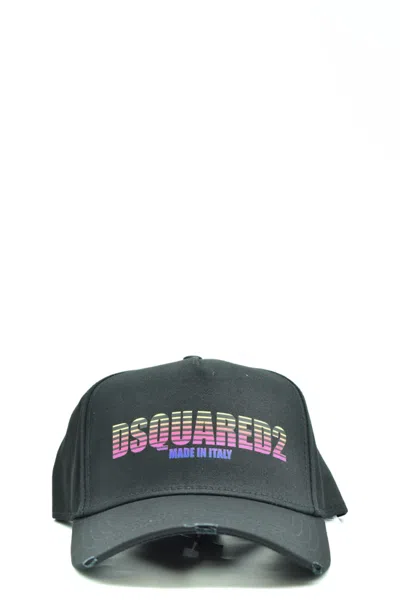 Dsquared2 Black Cotton Hat In Green