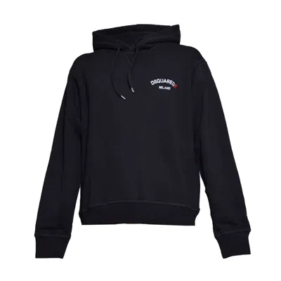 Dsquared2 Logo-embroidered Cotton Hoodie In Black