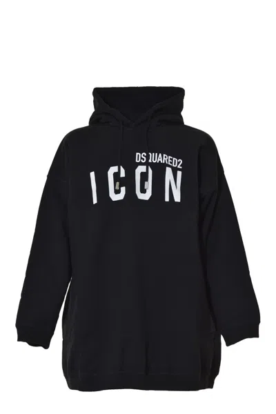 Dsquared2 Logo-printed Drawstring Hoodie In Black