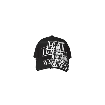 Dsquared2 Black Cotton Icon Stamp Baseball Cap