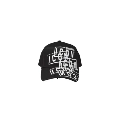 Dsquared2 Black Cotton Icon Stamp Baseball Cap
