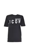 Dsquared2 Icon Logo Printed Crewneck T-shirt In Black