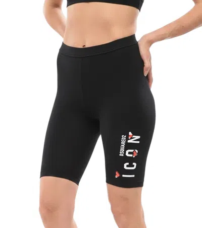 Dsquared2 Black Cotton Logo Activewear
