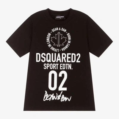 Dsquared2 Babies' Black Cotton Logo T-shirt