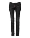 Dsquared2 Black Washed Cotton Mid Waist Skinny Jeans