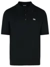 Dsquared2 Black Knitted D2 Polo Shirt In Black