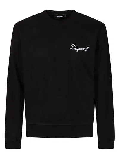 DSQUARED2 BLACK COTTON SIGNATURE SWEATSHIRT