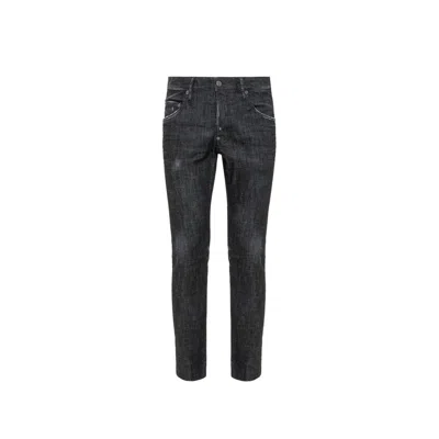 DSQUARED2 BLACK COTTON SLIM FIT JEANS
