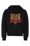 Dsquared2 Black Hoodie With Drawstring Hood And Maxi Logo Print On The Front In Cotton Man